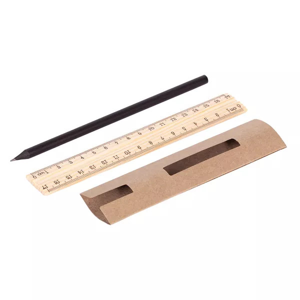 Ołówek z linijką - zestaw Simple, beżowy (R73761.13)