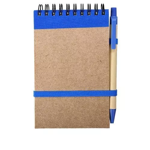 Notes Kraft 90x140/70k gładki z długopisem, niebieski/beżowy (R73795.04) 1