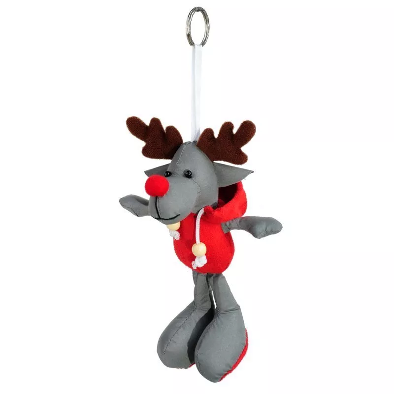 Brelok odblaskowy Reindeer, szary/czerwony (R73839) 1