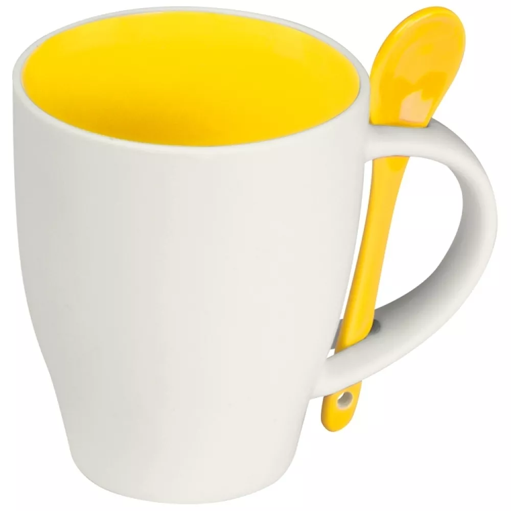 Kubek ceramiczny 250 ml - żółty - (85095-08) 2