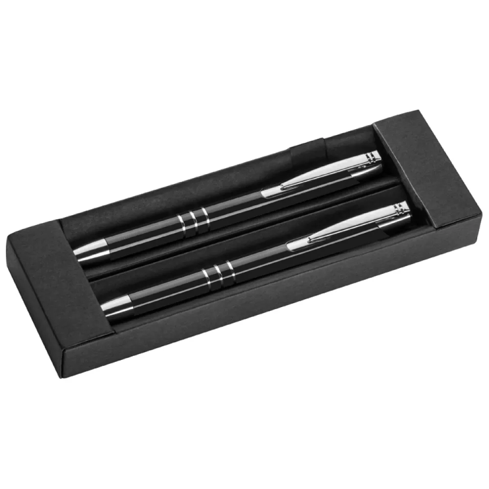 Zestaw piśmienniczy ołówek i długopis - czarny - (13330-03) 2