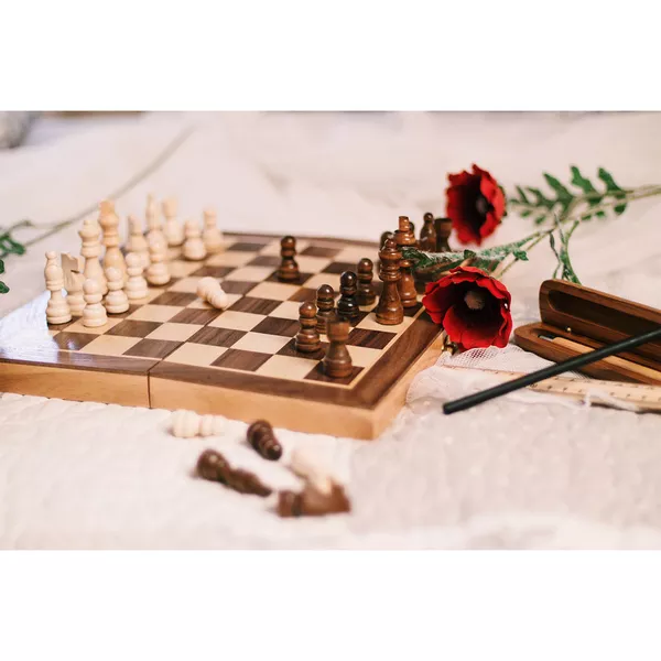 Drewniane szachy, brązowy (R08854.10) 1
