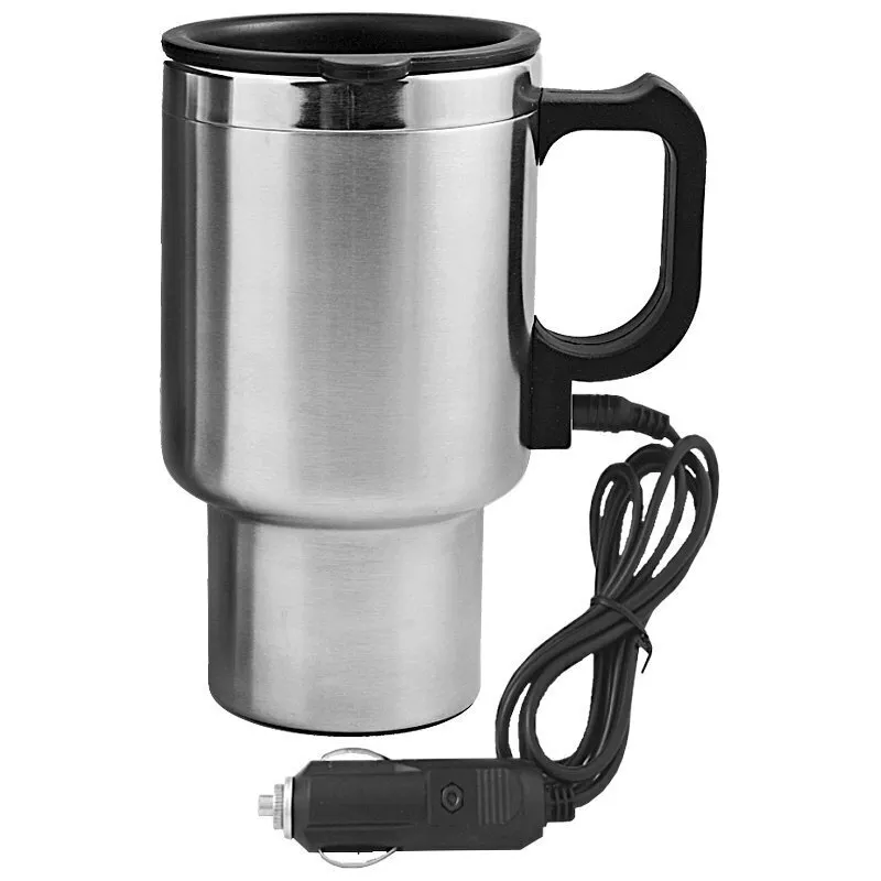 Kubek izotermiczny Auto Steel Mug 400 ml z podgrzewaczem, srebrny/czarny (R08358)