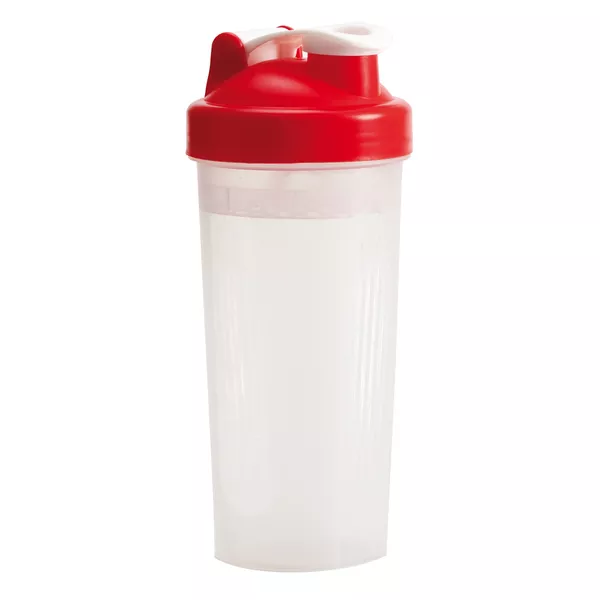 Shaker Muscle Up 600 ml, czerwony/transparentny (R08296.08)
