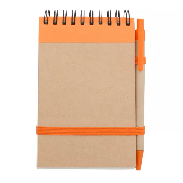 Notes Kraft 90x140/70k gładki z długopisem, pomarańczowy/beżowy (R73795.15) 1