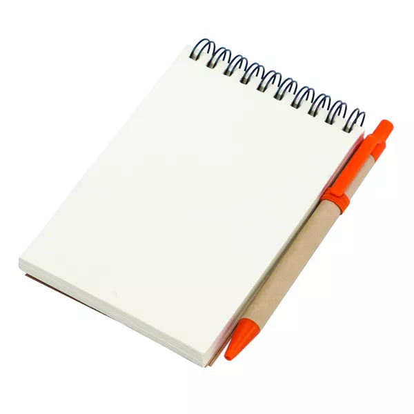 Notes Kraft 90x140/70k gładki z długopisem, pomarańczowy/beżowy (R73795.15) 2