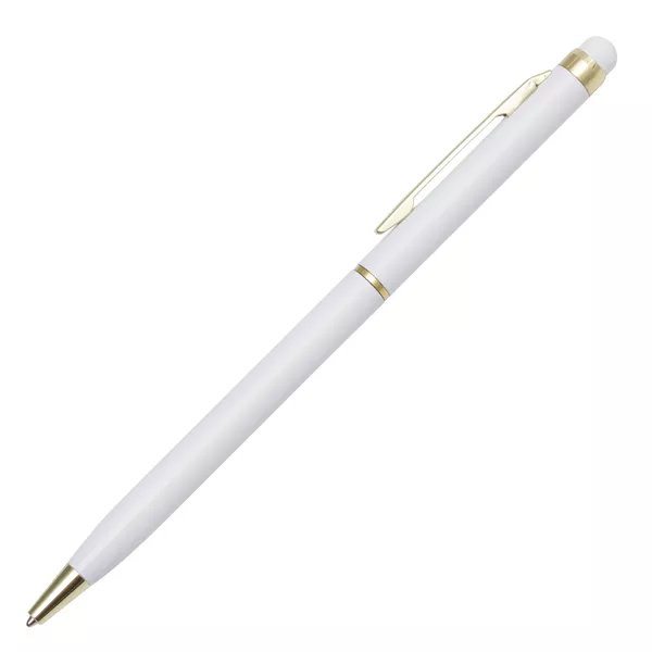 Długopis aluminiowy Touch Tip Gold, biały (R73409.06)